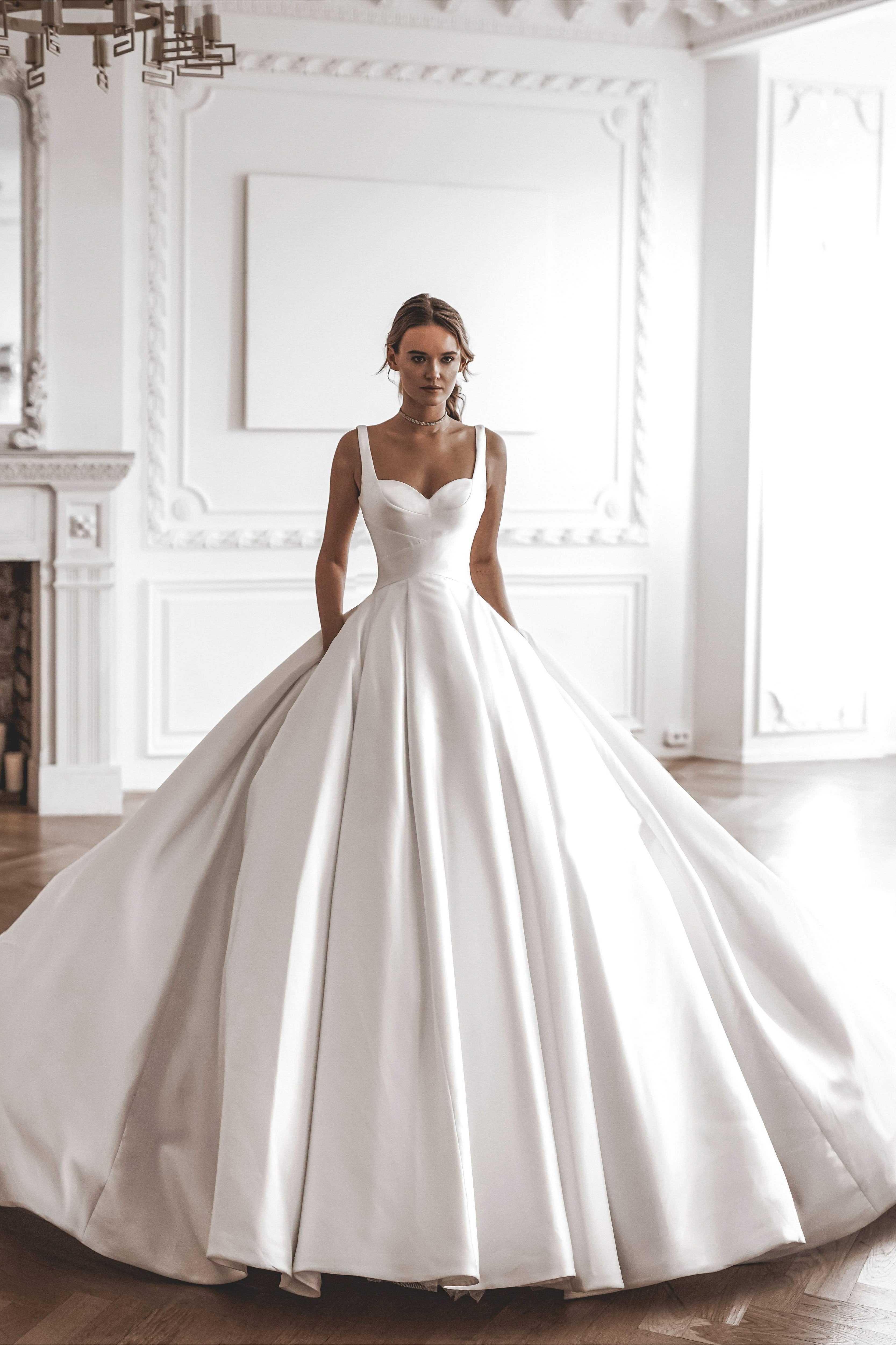 Embroidered Lace Applique Ball Gown Wedding Dress | David's Bridal